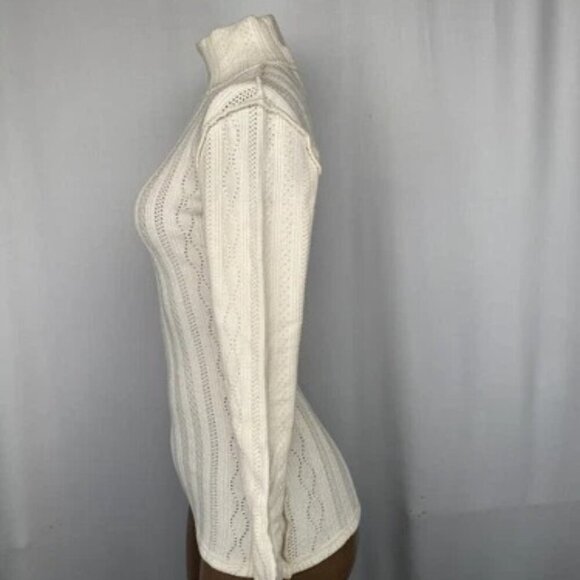 NEW SMYTHE  Womens Top Ivory Size XS Poitelle Knit Turtleneck Tight Longsleeve - Picture 5 of 8